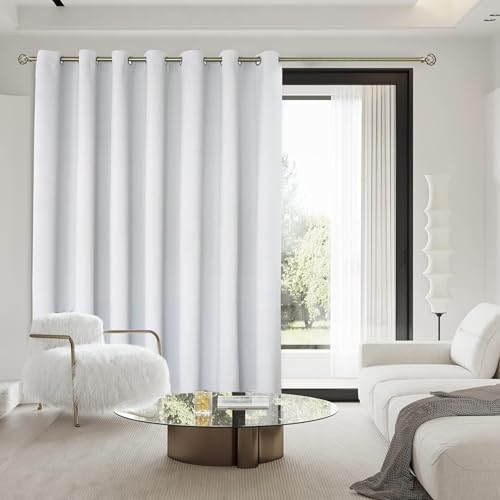 WUXXIANG Cortinas Opacas 2 Piezas 170 x 255 cm Opacas, Térmicas, Protección contra El Frío, Cortinas Salon Modernas para Riel, 2 Unidades, para Dormitorio Juvenil, Blanco