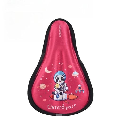 ZITIXO 子供用ジェルバイクシートクッションカバー ン 自転車用サドル 超肉厚 お尻痛く 衝撃吸収 装着簡単 防水カバー付き 快適 通勤 通学 蒸し暑くない ない ロードバイク/クロスバイク/マウンテンバイク 男の子&女の子向け (ピンク,柄付き款)