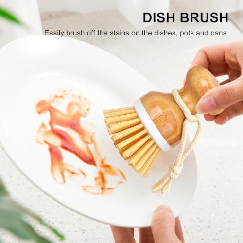 SetSail Bamboo Dish Scrub Brush 2 Pack Kitchen Brushes for Dishes Cleaning — view 4