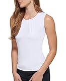 Calvin Klein Women's Sleeveless High Neck Suiting Blouse, White, 8