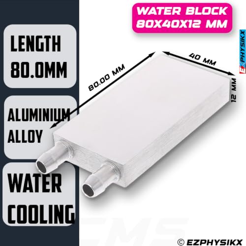 Image of Aluminum Liquid /Water Cooling Block for Cooling PC Computer Graphics Card Electronics Peltier Laptop CPU GPU VGA RAM VRAM VRM IC LED MOSFET Transistor SCR - Pack of 1 (40X80 MM)