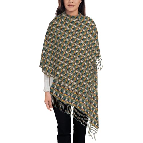 Lisbon Tram Print Women Men Stylish Tassel Scarf Travel Holiday