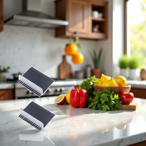 Image of 2 Pcs Black Kitchen Sink Squeegee Cleaner Countertop Brush Wiper Vegetable Cleaning Brush Wiper Home Kitchen Tool Fruit and Vegetable Cleaning Brushes Accessories Utensils and Gadgets