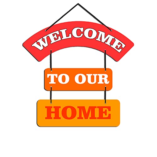 Image of Expleasia, Exuberant & Luxury Decor Decorative Wall Hanging Wooden Decoration Item for Home Office Living Room Bedroom Decoration Items Home Decor Gift Items (Welcome to our home)