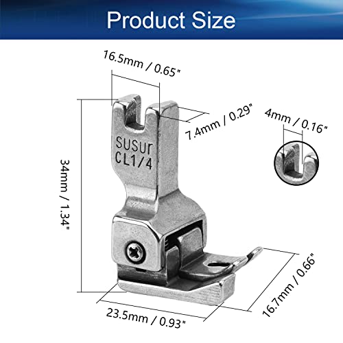 Image of Othmro 1Pcs Industrial Sewing Machines CL Left Side Edge Guide Compensating Presser Foot Metal Presser Feet Sewing Presser Foot 1 /4inch for Replacement Accessories Silver