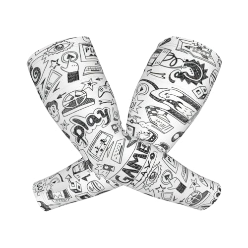 Video Game Boys Print Outdoor Sports Cycling Hiking Compression Tattoo Cover Sleeves 19 x 5 Inch2