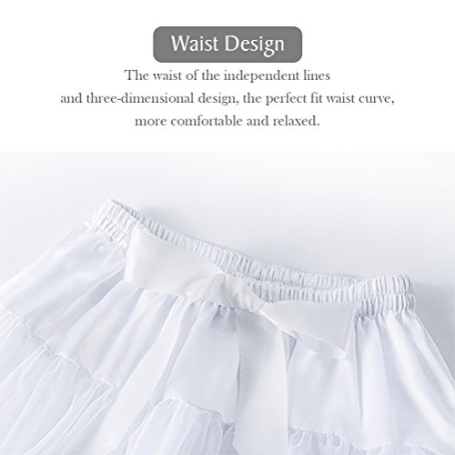 image for XinChangShangMao Women's Soft Chiffon Petticoat Tutu Skirt White, One 