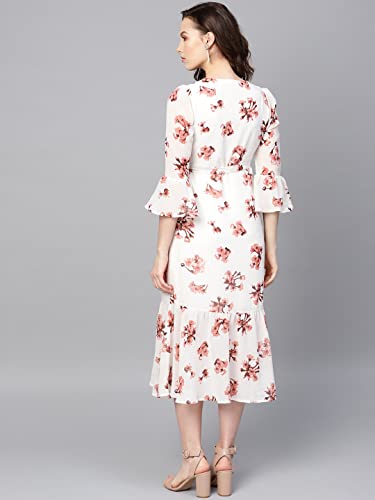 Image of Sassafras Women Floral Wrap Tie Dress
