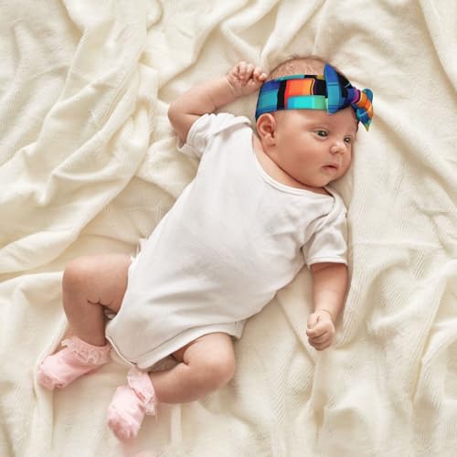 Square geometry diagram Picture Baby Bow Headband Stretchy and Soft for Newborns, Infants, Toddlers, and Kids Girls4