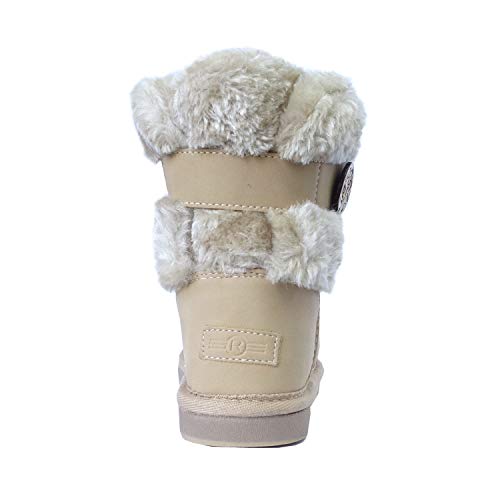 Image of REDVOLUTION Kids Boots Toddler Girls Cute Butterfly Bow | PomPom PU leather Boot (Toddler /Small Kid)