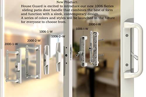 House Guard Sliding Patio Door Handle Set, Mortise Lock, 3-15/16", White - image 9