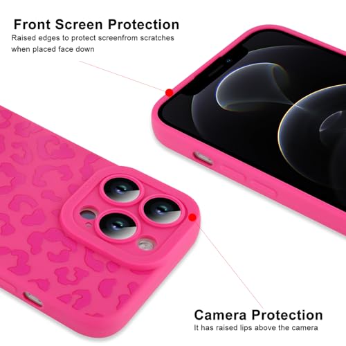 Image of ZIYE for iPhone 12 Pro Max Case Hot Pink Leopard Pattern Phone Case