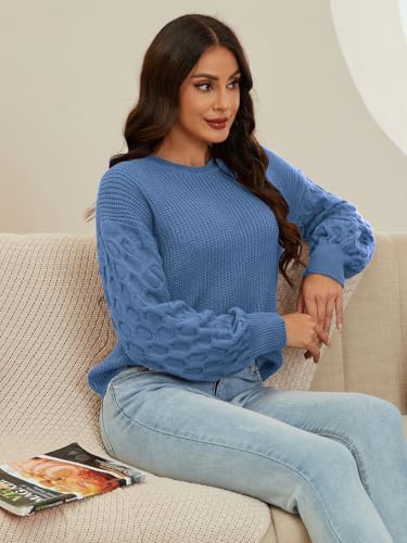 Womens Sweaters Long Sleeve Tops 2024 Sweatshirt for Women Fall Fashion Shirts Crewneck Cute Pullover Solid Clothes3