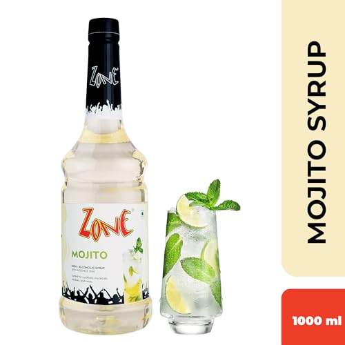 Image of Zone Mojito Syrup 1000ml | Pure Mint Flavor for Mocktails, Cocktails, Lemonades, Iced Teas & More | 35+ Flavours (Pack of 3)