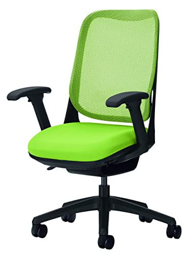 ライオン事務器 オフィスチェア フレキシブルアーム ライド アップルグリーン 79852