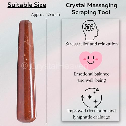 Image of Red Jasper Crystal Wand - Smooth Crystal Wand for Energy Healing, Chakra Balancing, Meditation and Home Decor - Crystals and Healing Stones for Gift