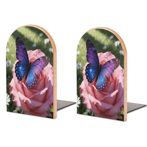 Sujetalibros decorativo de flores de madera para regalar a lectores 2