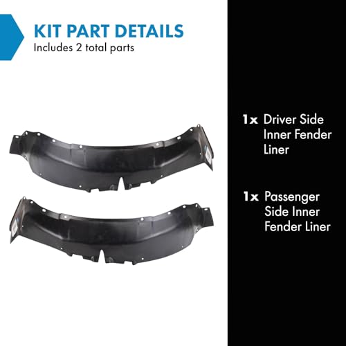 Image of TRQ Inner Fender Liner Set Compatible with 1982-1996 Oldsmobile Cutlass Ciera GM1248126 GM1249126