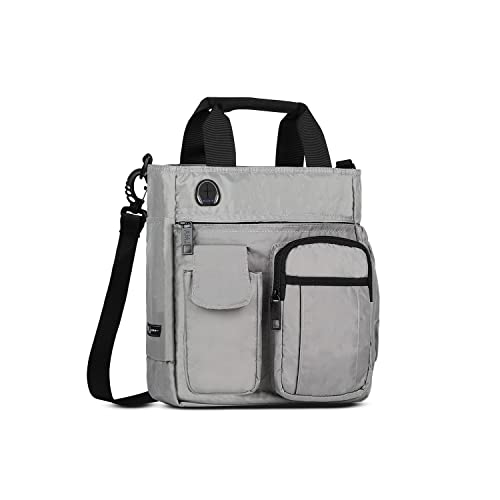 AMJ Business Crossbody Sling Messenger Bag Purse, Casual Daypack Shoulder Backpack Men Women, Chest Satchel for Hiking Travel (M, Grey)
