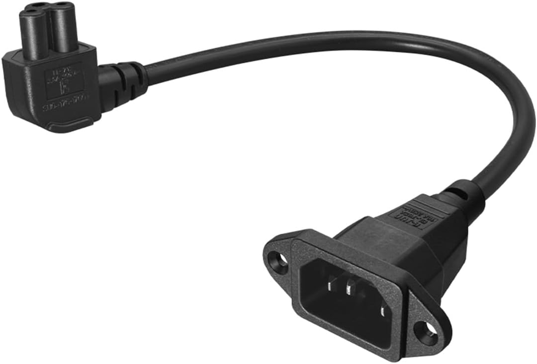 0.3M C14 to C5 Power Cord with Screw Hole, 10A 250V, Compatible with Laptop AC Adapters, Printers, Monitors and More (0.3M C14 to C5 Power Cord with Screw Hole)