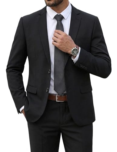 COOFANDY Men's 2 Piece Suits Classic Fit 2 Button Dress Suits Tuxedo Jacket Blazer for Wedding Business Dinner Prom