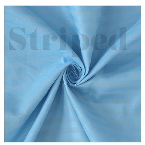 Image of Beautifull Designer Satan Striped Microfiber Double Bedsheet with Two Pillow Cover (Aqua Blue, Double)