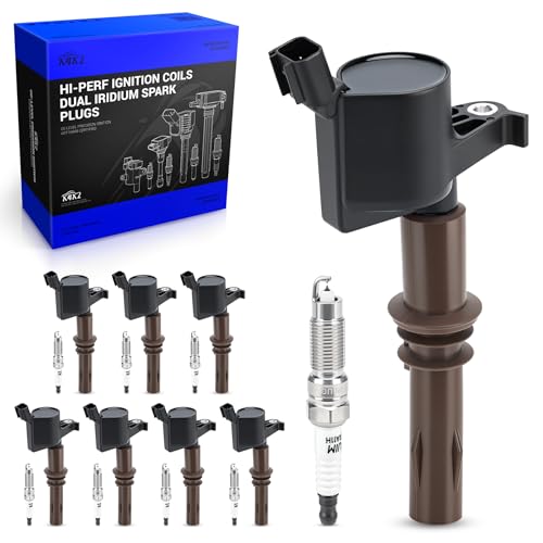 Image of DG521 Ignition Coils & SP509 Double Iridium Spark Plugs for 08-10 Ford F150 | F250 / F350 / Explorer / Mustang,09-14 Ford Expedition, 98-99 08-14 Lincoln Navigator, 08-10 Mercury Mountaineer C1659 FD-509