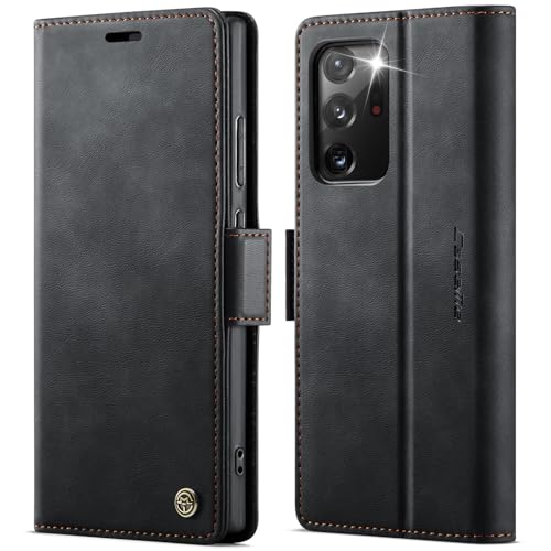 owlhold Handyhülle für Samsung Galaxy Note 20 Ultra hülle klapphülle Premium RFID Lederhülle Faltbare Handytasche Schutzhülle Kartenfach Standfunktion hülle Samsung Galaxy Note 20 Ultra 5G - Schwarz