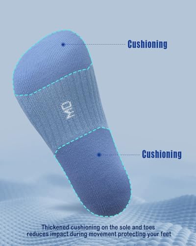 Athletic Socks Moisture Wicking Crew Socks for Men 3 Pairs Running Sport Cushioned Polyester Mid Calf Socks4