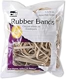 Charles Leonard Rubber Bands, 3/8 Ounce Bags, Amber, Assorted Sizes (56381)