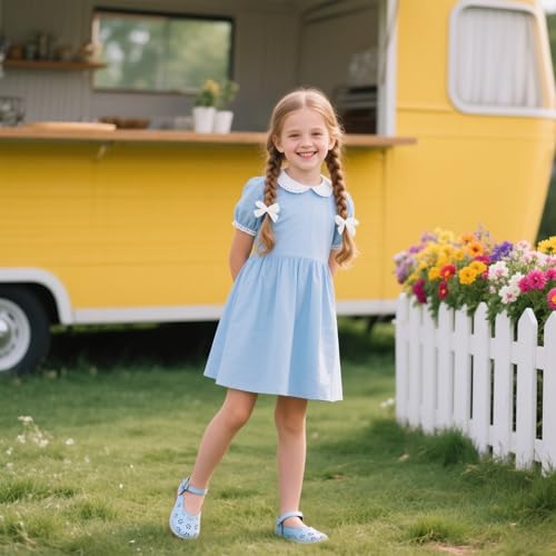 Image of Kolan Toddler Girl Sandals Open Toe Flat Princess Dress Shoes Little Kids