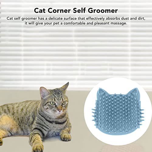 Zerodis Pente de massagem de canto de gatos, silicone macio, canto de gato, auto-escovador, massagem