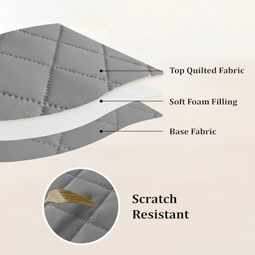 Image of 3 Seater Quilted Reversible Sofa Mat Cover | Elegant Grey Sofa Protector for Living Room | Soft, Washable | Perfect for Enhancing Living Room Interiors