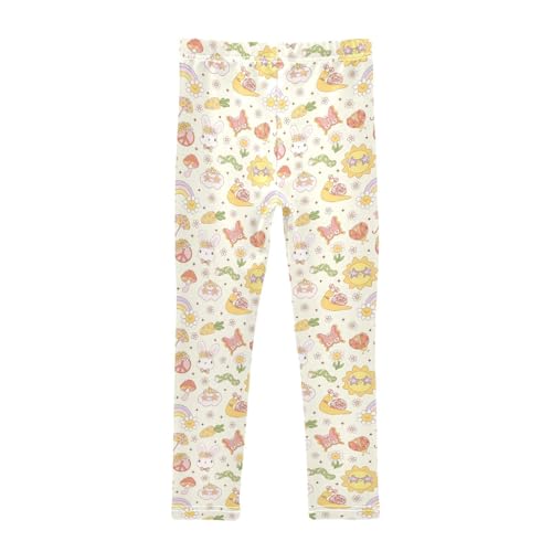 Girls Leggings Retro Groovy Doodle Toddler Girls Clothes Leggings for Girls Toddler Girls Leggings 3-4T2