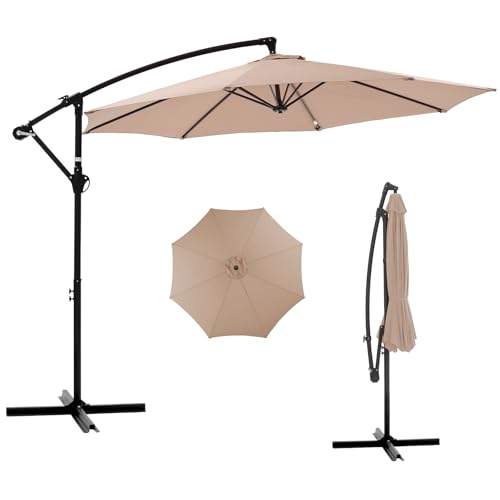 NEWBULIG 10FT Patio Umbrella, Offset Cantilever Outdoor Patio Table Umbrella, UV Protection, Fade...