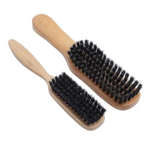 Dioche Men's Beard Brush Set, 2 PCS Beard Brush Ergonomic Handle Mustache Straightening Beard Grooming Styling Brush for Men