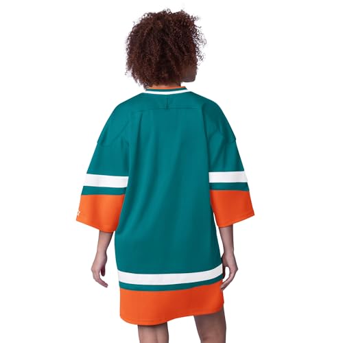 Starter Women's Aqua Miami Dolphins Slap Shot 3/4 Sleeve Sneaker Dress2