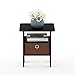 Furinno Andrey End Table / Side Table / Night Stand / Bedside Table with Bin Drawer, Americano/Medium Brown