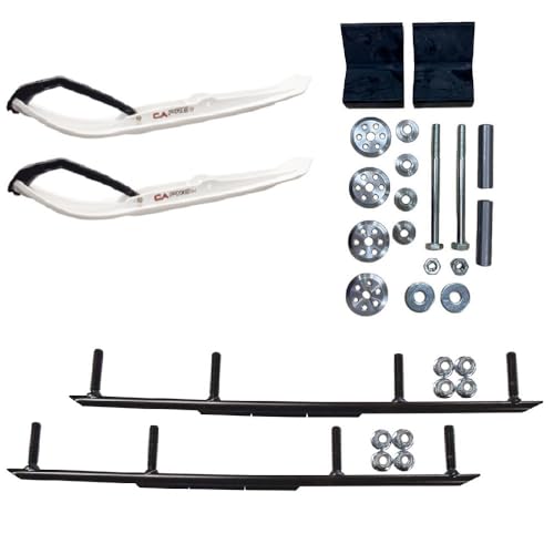 C&A Pro White MTX Snowmobile Skis w/ 10