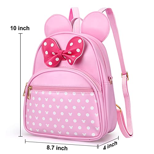 Cute Little Girls Backpacks Minnie Mouse Backpack Kids Backpack Small Disney Backpack Purses Pink Leather Toddler Backpack Best Travel Bag Crossbody Purse Baby Backpack Preschool Backpack #TOP2