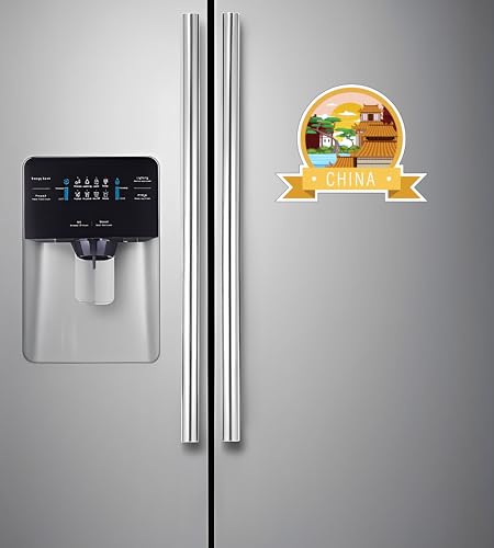 Image of Gift Me Bazar Country Fridge Magnet for Home Kitchen Refrigerator Door Stylish Decor Multicolored Souvenir Gift | Country Theme MDF Wooden Fridge | Souvenir Travel Magnets (China Fridge Magnet)