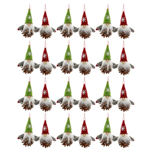24 Set Weihnachtswichtel Rot & Grün – Mini Handgefertigte...