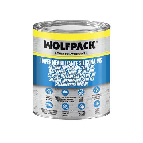 WOLFPACK LINEA PROFESIONAL Impermeabilizante Silicona Ms Polymer Blanco 1 Kg. Silicona Liquida, Revestimiento Acrilico, Impermeabilizante, Pintura Acrilica
