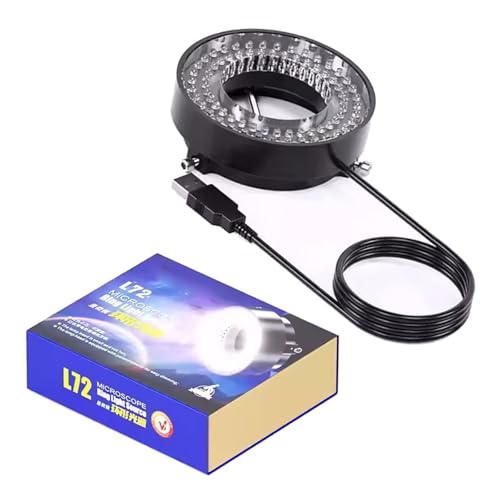Brillo ajustable 144 72 64 anillos de luz LED para microscopios industriales para laboratorio y reparación electrónica, lámpara de microscopio alimentada por USB