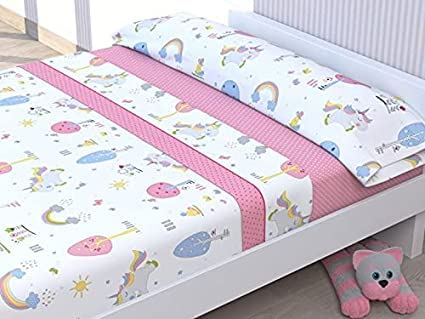 HM'S HOME'SECRET Juego De Sábanas Verano Microfibra Infantil Unicornio (Cama 90) thumbnail