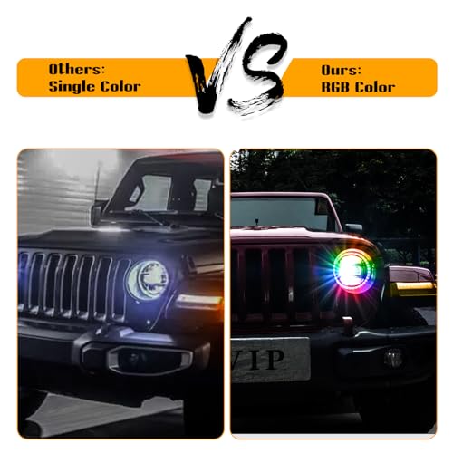 Yeego Direct YG-US-QPJL12002RGB-2 9 Inch Led Headlights For Wrangler Headlights, Jl Jt Halo Rgb Headlights thumb #6