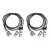 Cjuahsvior 2X HiFi Audio Cable 2 Male to XLR 3 Pin Female Mixing Console Amplifier Dual XLR to Dual Shileded Cable 1.5M