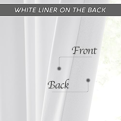 Image of RYB HOME White Velvet Curtains 84 inch, 2 Layers Room Darkening Window Curtains for Living Room Thermal Insulated Privacy Backdrop with Pleat Tape, White, W48 x L84 inch, 1 Panel