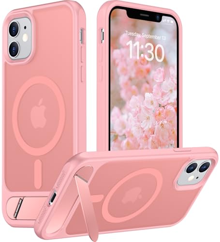 Image of Magnetic Compatible with iPhone 11 Phone Case, [Built-in Invisible Kickstand][Compatible with MagSafe] [Military Grade Shockproof] Slim Translucent Matte Phone Case for iPhone 11 6.1 inch