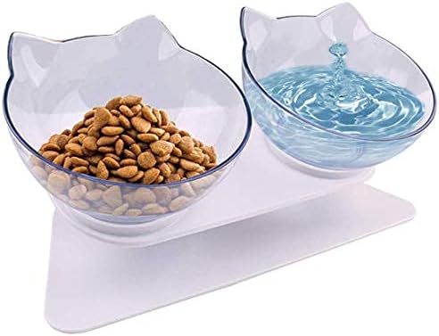 Cat Elevated Bowl, Anti-Vomit Raised Cat Food Bowls for Cats and Small Dogs-Tilted Cat Feeding Bow